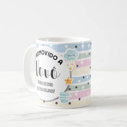 Caneca Presente Gravidez para Avô Vovô Familia Cresceu