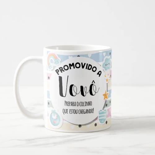 Caneca Presente Gravidez para Avô Vovô Familia Cresceu