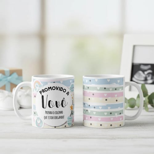 Caneca Presente Gravidez para Avô Vovô Familia Cresceu - Anúncio de Gravidez (Avô)