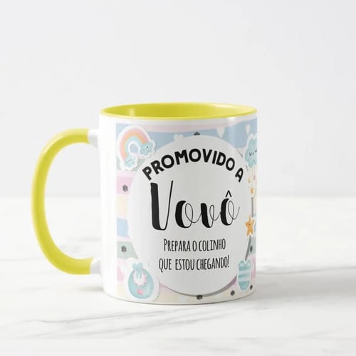Caneca Personalizada Anúncio De Gravidez Gestante Avô Vovô
