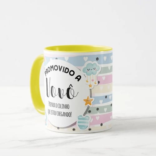 Caneca Personalizada Anúncio De Gravidez Gestante Avô Vovô