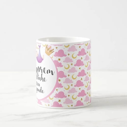 Caneca Presente Anúncio De Gravidez Nuvem Amigas E Família