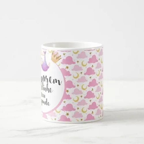 Caneca Presente Anúncio De Gravidez Nuvem Amigas E Família