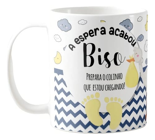 Caneca Gravidez Presente Bisavô Biso Prepara o Colinho