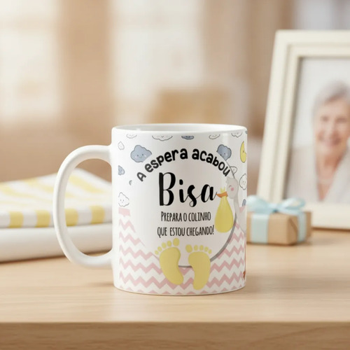 Caneca Gravidez Presente Bisavó Bisa Prepara o Colinho