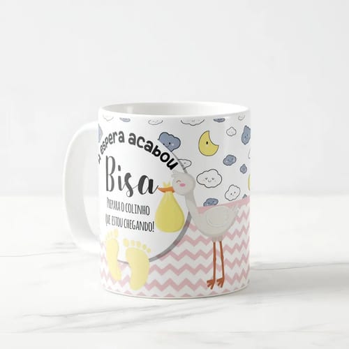 Caneca Gravidez Presente Bisavó Bisa Prepara o Colinho