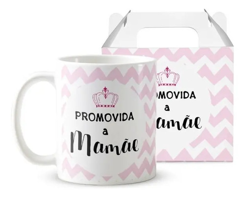Caneca Personalizada Presente Gestante Promovida a Mamãe - Anúncio de Gravidez (Mãe)