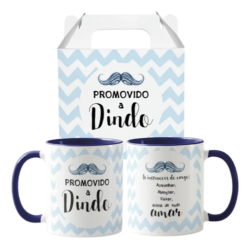 Kit Canecas Convite Promovidos Padrinho e Madrinha Batizado