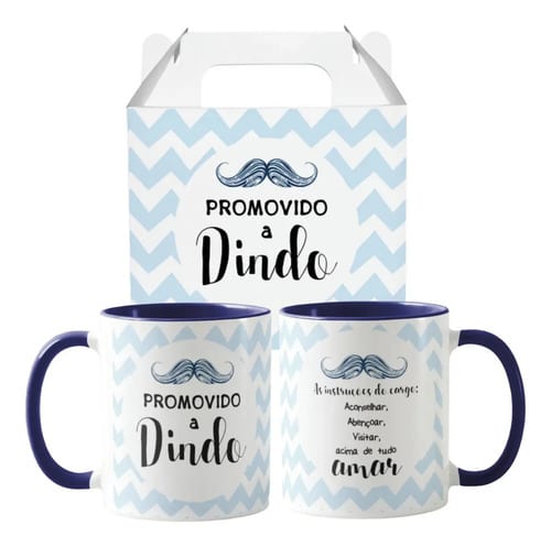 Kit Canecas Convite Promovidos Padrinho e Madrinha Batizado