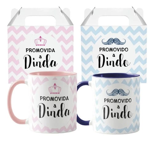 Kit Canecas Convite Promovidos Padrinho e Madrinha Batizado - Batizado (Padrinho e Madrinha)