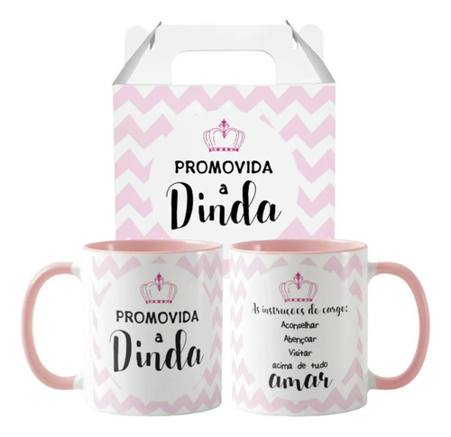 Kit Canecas Convite Promovidos Padrinho e Madrinha Batizado