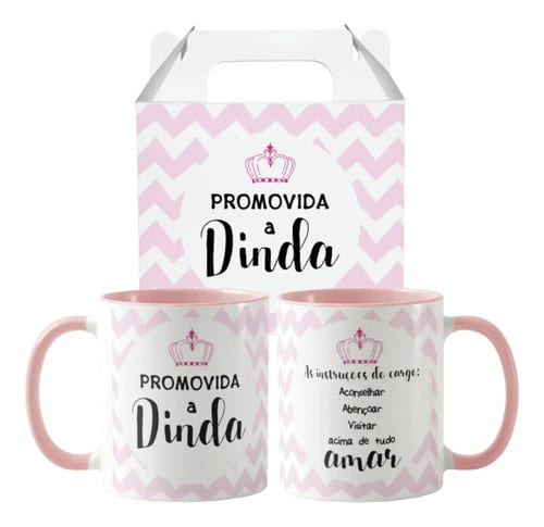 Kit Canecas Convite Promovidos Padrinho e Madrinha Batizado