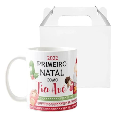 Caneca Presente Para Família Primeiro Natal para Tia Avó - Família (Tia Avó)