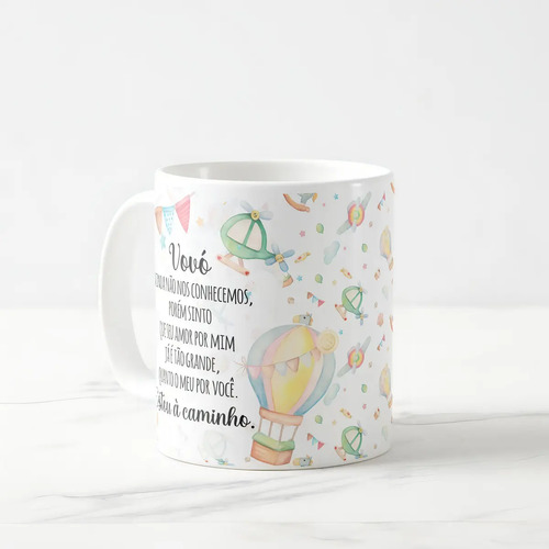 Caneca Presente Revelação de Gravidez Estou à Caminho Vovó