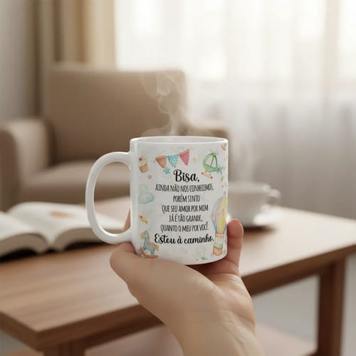 Caneca Presente Revelação de Gravidez Estou à Caminho Bisavó