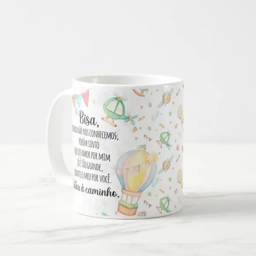 Caneca Presente Revelação de Gravidez Estou à Caminho Bisavó