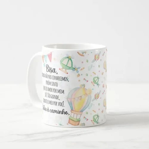 Caneca Presente Revelação de Gravidez Estou à Caminho Bisavó