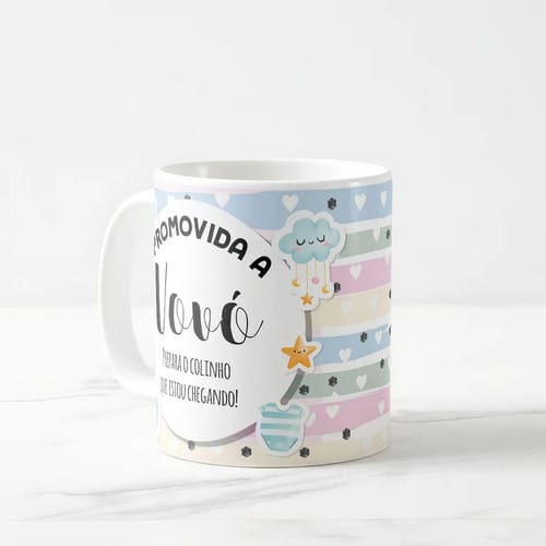 Kit Canecas Personalizada Anúncio de Gravidez Avó e Avô