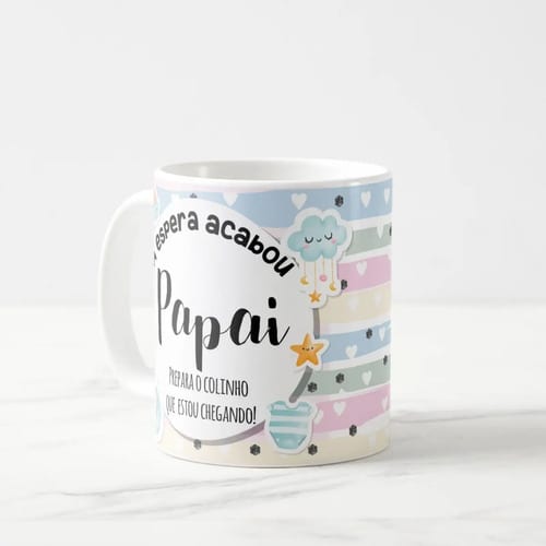 Kit Canecas Presente Gravidez Papai e Mamãe Familia Cresceu