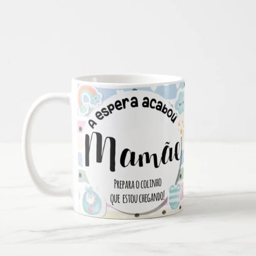 Kit Canecas Presente Gravidez Papai e Mamãe Familia Cresceu