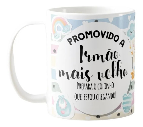 Caneca Presente Gravidez Irmão Mais Velho Familia Cresceu