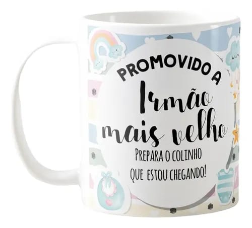 Caneca Presente Gravidez Irmão Mais Velho Familia Cresceu