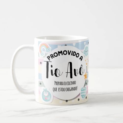 Caneca Presente Gravidez para Tio Avô Tivô Familia Cresceu