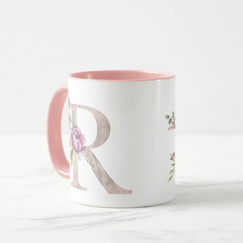 Caneca Feminina Personalizada com Nome e Inicial B