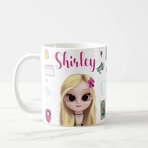Caneca Presente para Secretaria Nome e Avatar Personalizado