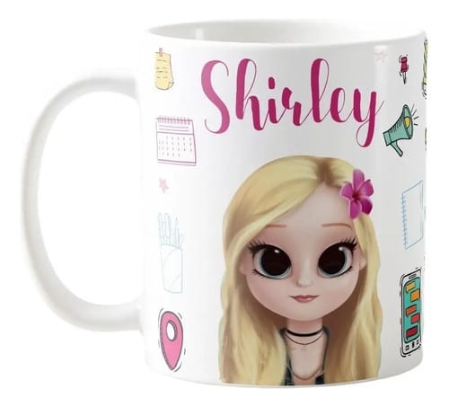 Caneca Presente para Secretaria Nome e Avatar Personalizado - Profissões (Secretária)