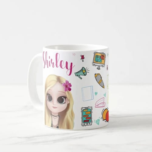 Caneca Presente para Secretaria Nome e Avatar Personalizado