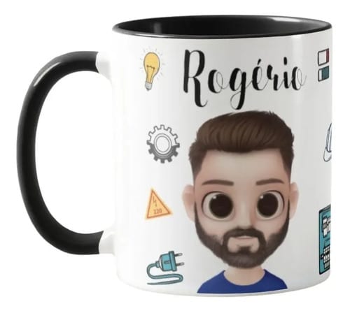Caneca Profissão Elétrica Presente Criativo Eletricista - Profissões (Eletricista)