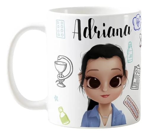 Caneca Personalizada Criativa Farmácia com Avatar - Profissões (Farmacêutico(a))
