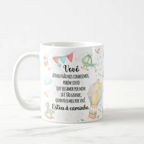 Caneca Presente Revelação de Gravidez Estou à Caminho Vovô