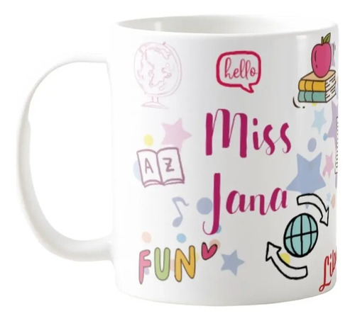 Caneca Personalizada para Miss Teacher Professora de Inglês - Dia dos Professores (Professora de Inglês)