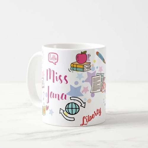 Caneca Personalizada para Miss Teacher Professora de Inglês
