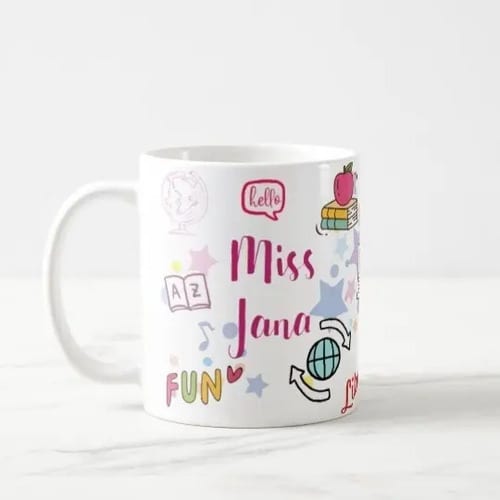 Caneca Personalizada para Miss Teacher Professora de Inglês - Dia dos Professores (Inglês)