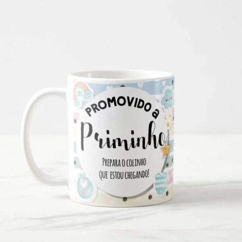Caneca Presente Gravidez para Primo Priminho Familia Cresceu