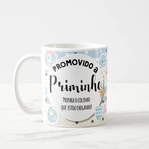 Caneca Presente Gravidez para Primo Priminho Familia Cresceu