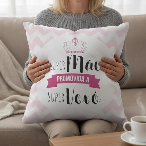 Almofada Decorativa Promovida a Vovó Anúncio Gravidez 40x40
