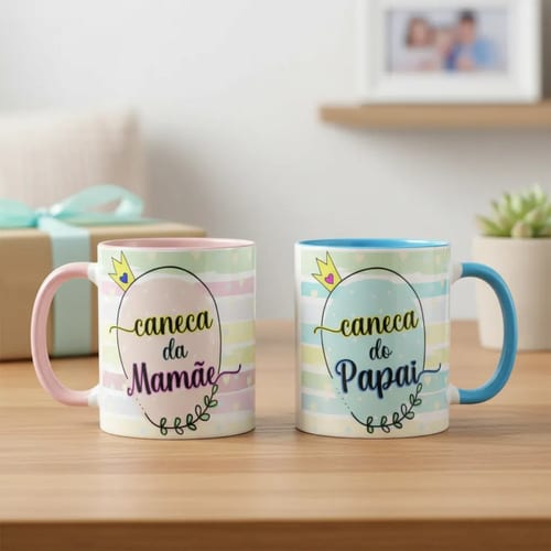 Conjunto Canecas Presente Para Papai E Mamãe - Família (Pai e Mãe)