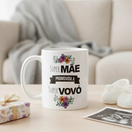 Caneca Personalizada Anúncio de Gravidez - Promovida a Vovó - Anúncio de Gravidez (Avó)