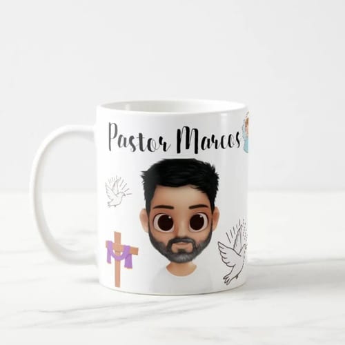Caneca Personalizada Pastor - Padre com Nome e Avatar