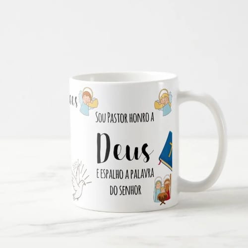 Caneca Personalizada Pastor - Padre com Nome e Avatar