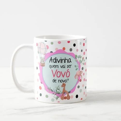 Kit 2 Canecas Presente Anúncio de Gravidez Vovó/vovô de Novo