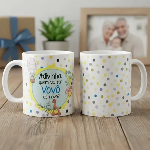 Caneca Presente Revelação Adivinha Quem Vai Ser Vovô De Novo - Família (Avó/Avô)