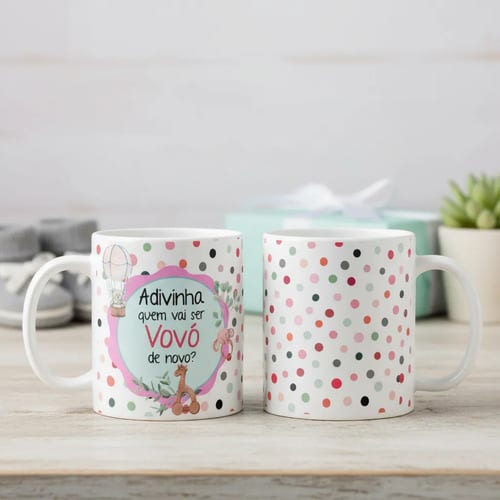 Caneca Anúncio De Gravidez Adivinha Quem Vai Ser Vovó - Anúncio de Gravidez (Avó)
