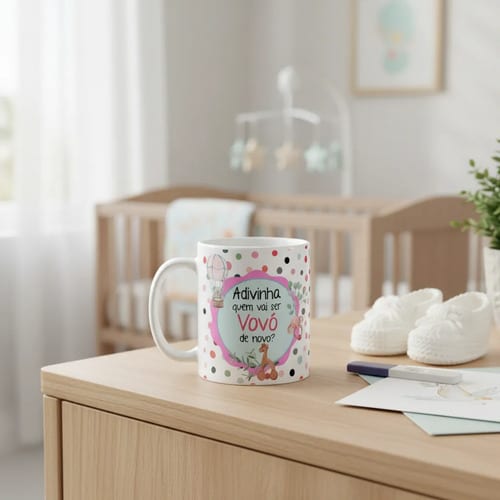 Caneca Anúncio De Gravidez Adivinha Quem Vai Ser Vovó