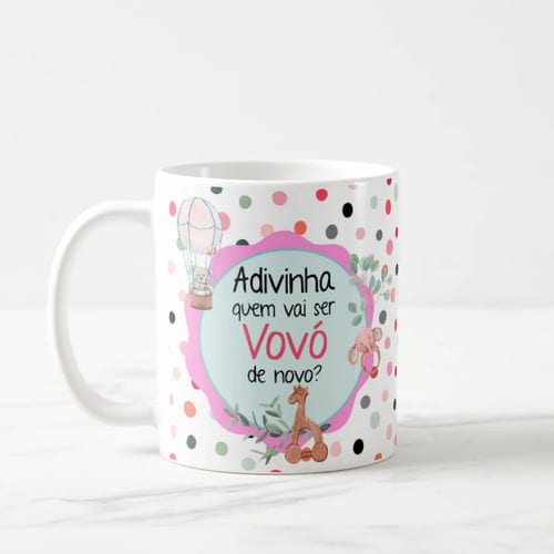 Caneca Anúncio De Gravidez Adivinha Quem Vai Ser Vovó