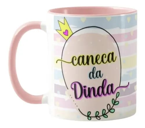 Caneca Lembrança Batizado Para Dinda Madrinha - Batizado (Madrinha)